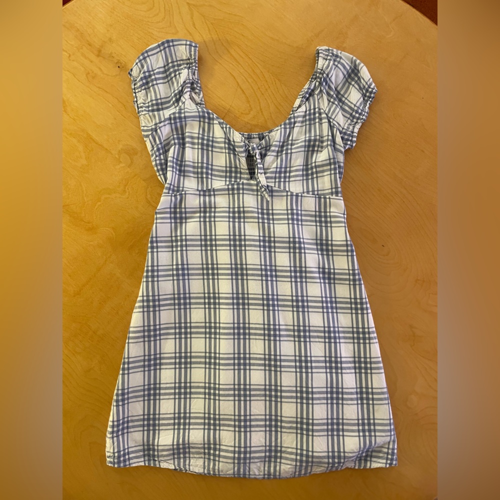 Hollister Blue and White Plaid Mini Dress